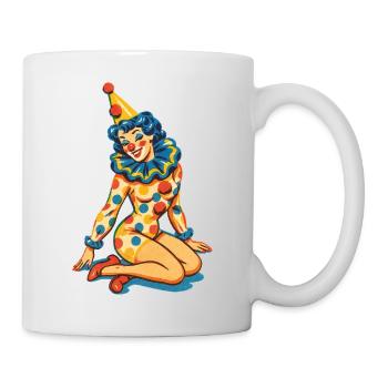 Pastell-Zirkus-Clownporträt - Tasse - Weiß - Rechts