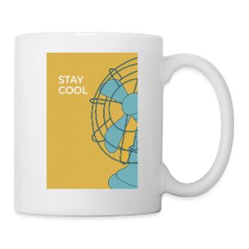 Stay Cool – Modernes Ventilator Poster - Tasse - Weiß - Rechts