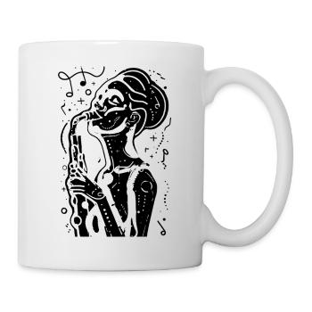 Saxophone Woman Drawing - Mug - white - Right