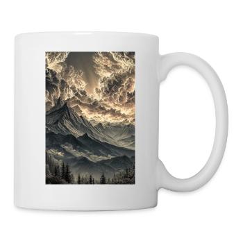 Dramatische Berglandschaft im Dämmerlicht - Tasse - Weiß - Rechts