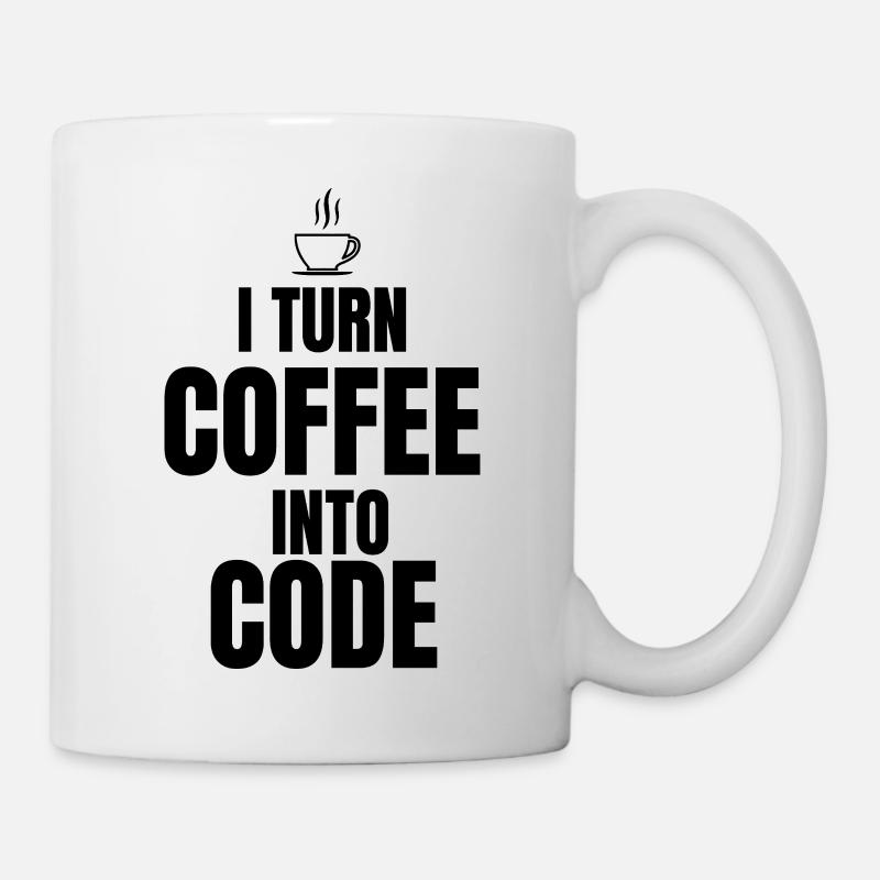 Je transforme le café en code - Mug blanc - blanc