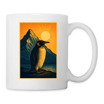 Northern Lights penguin at sunset - Mug - white - Right