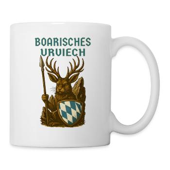 Bayerischer Wolpertinger  Boarisches Urviech - Tasse - Weiß - Rechts