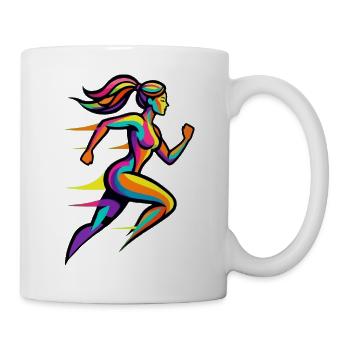 Colorful rainbow racing woman - Mug - white - Right