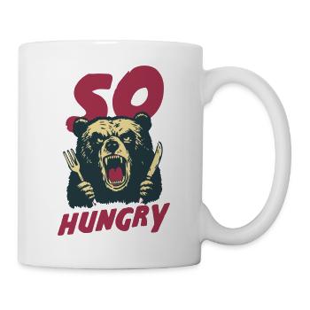 Hungry Bear With Cutlery - Mug - white - Right