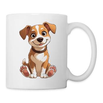 Cheerful puppy friend cartoon - Mug - white - Right