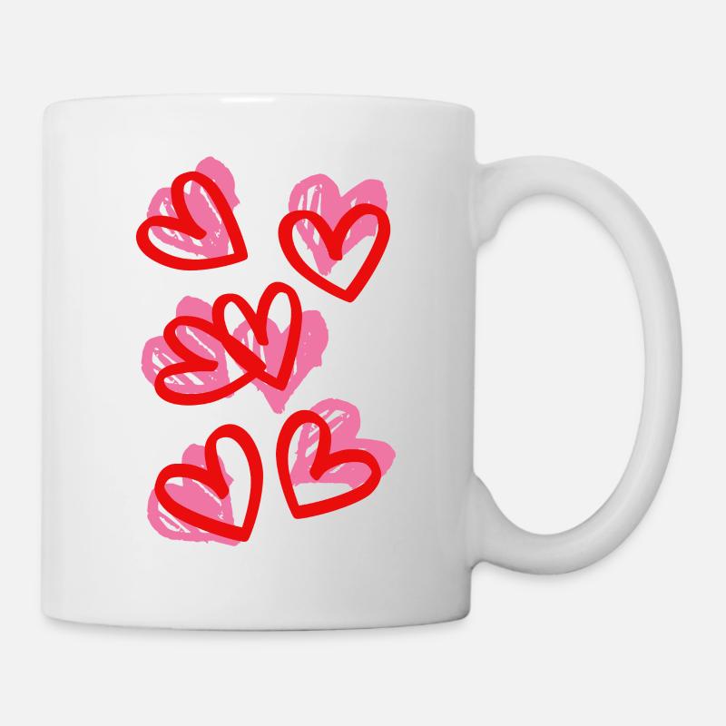 Petit Gribouillis en Cœur - Mug blanc - blanc