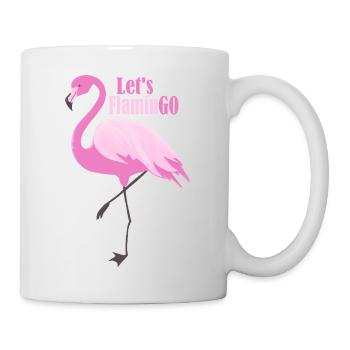 Voyons FlaminGO – Rose Flamingo avec un jeu de mots - Mug blanc - blanc - Droite