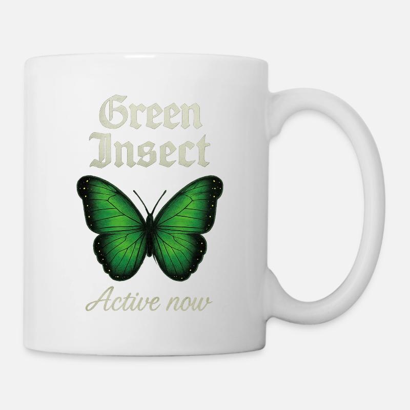 Green Insect Butterfly Fans geschenkidee  - Tasse - Weiß
