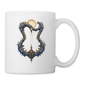 Ornamentaler Mondrahmen mit Fäden - Tasse - Weiß - Rechts