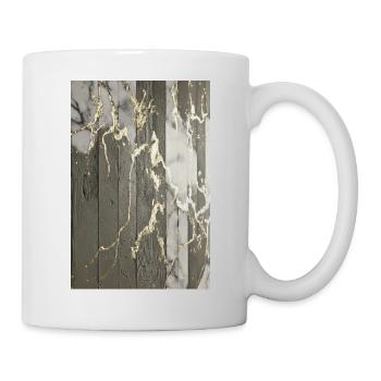 Luxus Sichtbeton Marmor Gold Struktur - Tasse - Weiß - Rechts