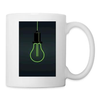 Neon Light Bulb – Minimalist Idea Design - Mug - white - Right