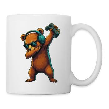 Gamer Bear spielt Videospielkunst - Tasse - Weiß - Rechts