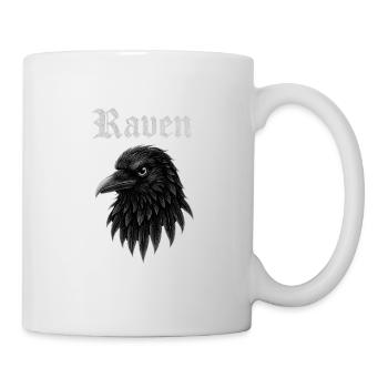 Raven Gothic Head Illustration Gift Idea Style - Mug - white - Right