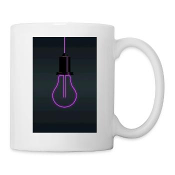 Neon Light Bulb Magenta Minimal Design - Mug - white - Right