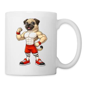 Strong Pug Bodybuilder Fitness Muscles Training - Mug - white - Right