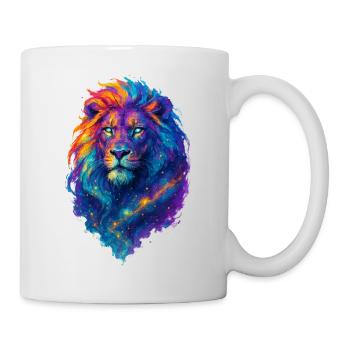 Lion cosmique coloré - Art couleurs Pop - Mug blanc - blanc - Droite