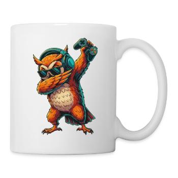 Gamer Eule Vogel spielt Videospielkunst - Tasse - Weiß - Rechts