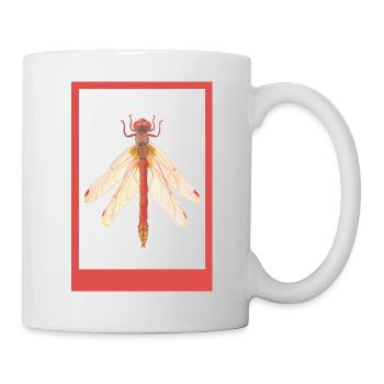 Red Dragonfly Illustration - Mug - white - Right
