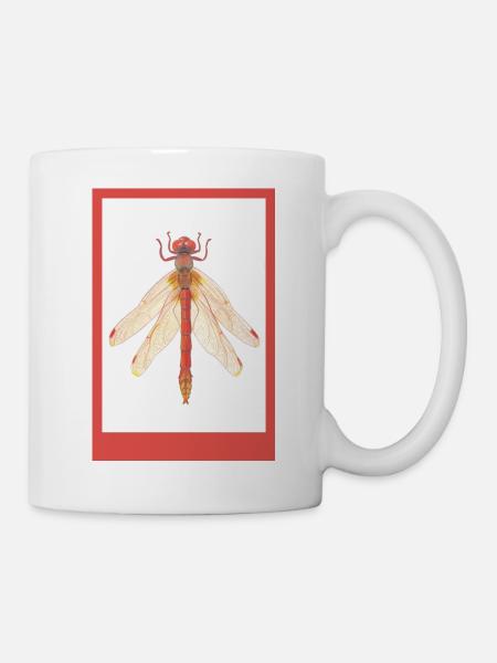 Illustration de la Libellule Rouge - Mug blanc - blanc