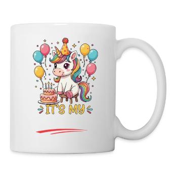 Süßes Einhorn It's my Birthday Geburtstag - Tasse - Weiß - Rechts