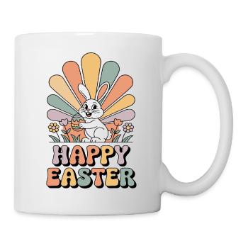Pastel bunny in Easter rays - Mug - white - Right