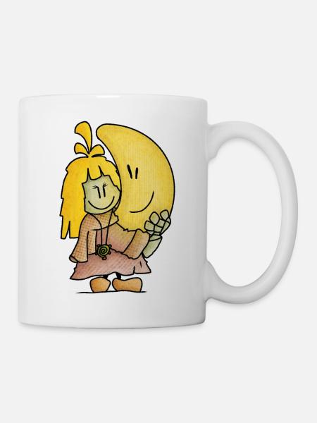 Micol - la lune souriante / - Mug blanc - blanc