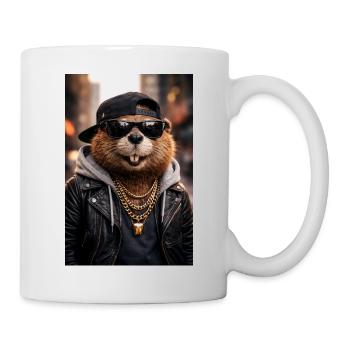 Otter Rocker Leder - Tasse - Weiß - Rechts