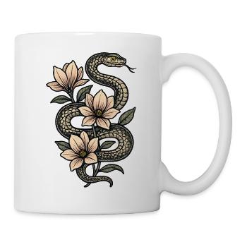 Magnolia des fleurs de serpent - Mug blanc - blanc - Droite