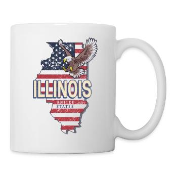Souvenir vintage Illinois, États-Unis, États-Unis - Mug blanc - blanc - Droite
