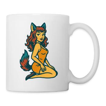 Pin-up Fox Spirit - Mug blanc - blanc - Droite