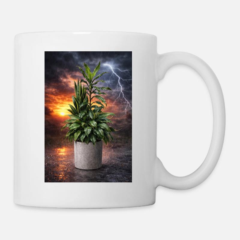 Plant in the storm light - Mug - white