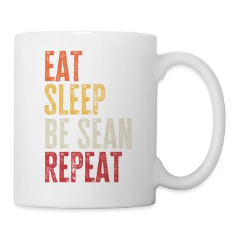 Eat Sleep Be Sean Repeat Retro Name - Mug - white - Right