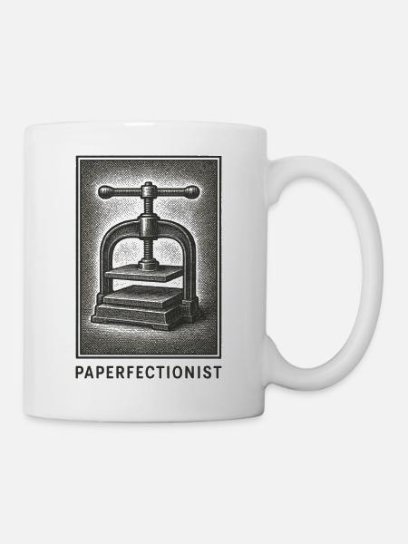 Papier-Perfektionist | Buchbinden, Buchpresse - Tasse - Weiß