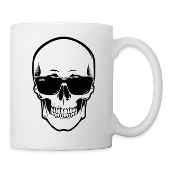 Squelette avec lunettes de soleil en monochrome - Mug blanc - blanc - Droite