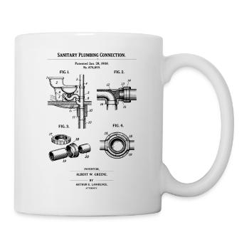 Plan de raccordement sanitaire pour la plomberie - Mug blanc - blanc - Droite