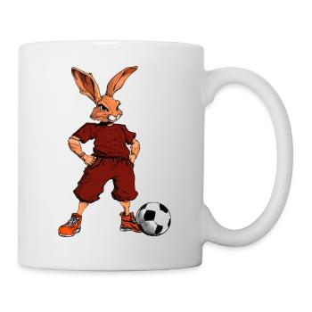 Hase Fussball - Tasse - Weiß - Rechts