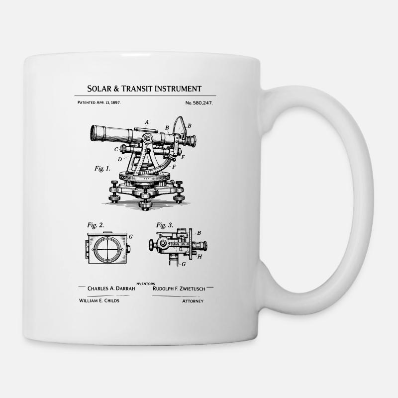 Solar and Transit Instrument Blueprint - Tasse - Weiß