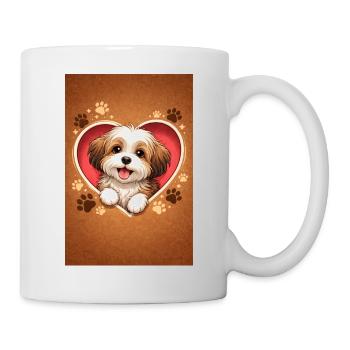Herzpfoten Hundchen im Herzen - Tasse - Weiß - Rechts