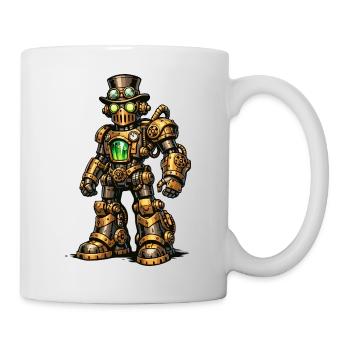 Steampunk Roboter - Tasse - Weiß - Rechts