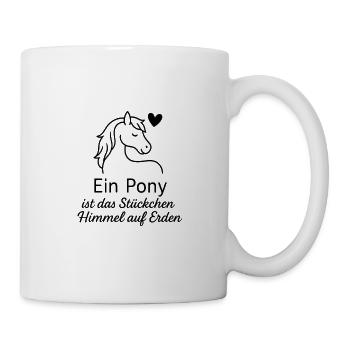 Expression dessinée à la main en forme de cœur de poney - Mug blanc - blanc - Droite