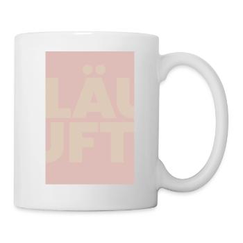 Runs with pastel typo overlay - Mug - white - Right