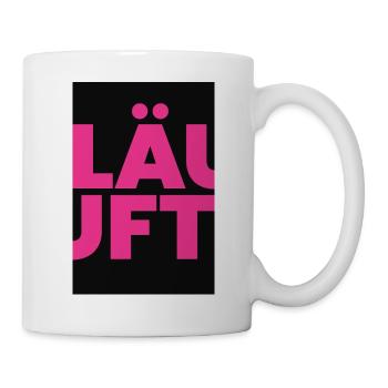 Running Fuchsia Typo-Bold on Black - Mug - white - Right