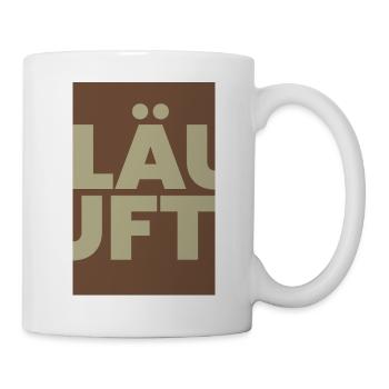 LÄUFT  Typo Retro Kontrast - Tasse - Weiß - Rechts