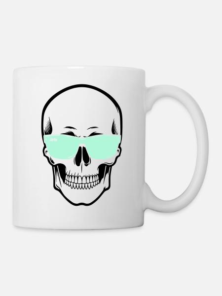 Farbverstellbare Sonnenbrille Smile Skull - Tasse - Weiß