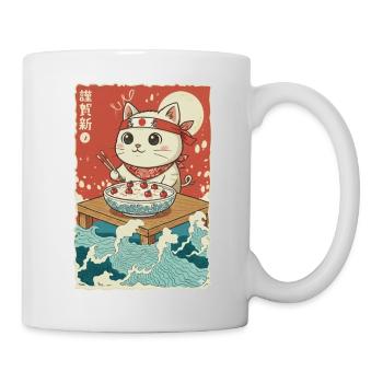 Kawaii Cat Semolina Porridge - Mug - white - Right