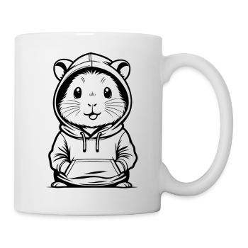 Hamster Hoodie Streetwear - Tasse - Weiß - Rechts