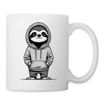 Faultier im Hoodie - Tasse - Weiß - Rechts