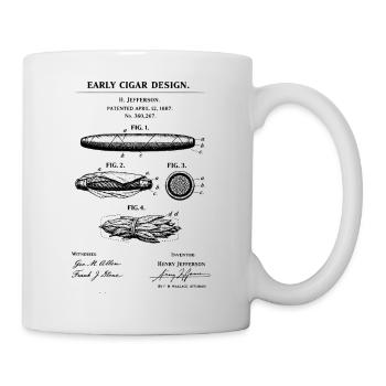Frühes Zigarren-Bauplan - Tasse - Weiß - Rechts