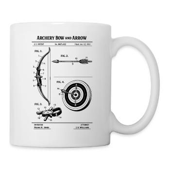 archery blueprint patent design - Mug - white - Right